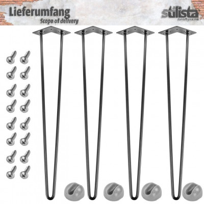 STILISTA nábytková noha z 2 tyčiek, 71 cm, strieborná