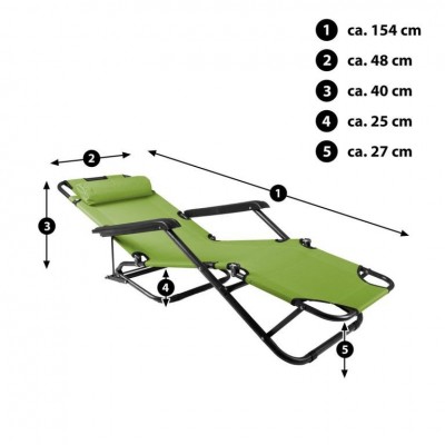 Skladacie záhradné ležadlo - zelené