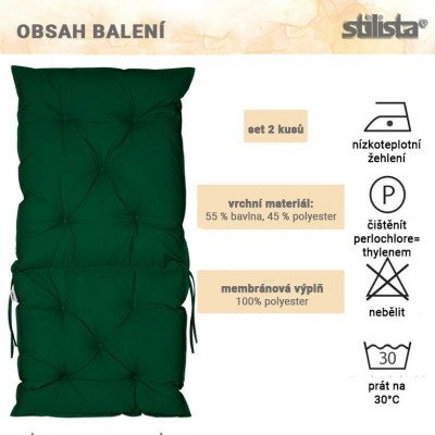 STILISTA sada 2 polstrovaní na nízké stoličky, modrá