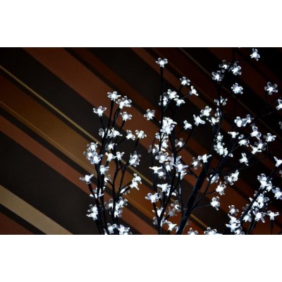 NEXOS Dekoratívny LED strom s kvetmi 1,5 m, studená biela