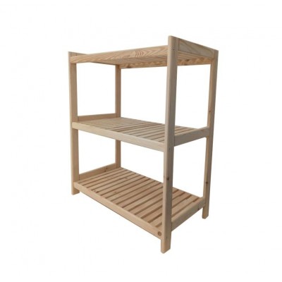 Drevený regál s 3 policami, 93 x 70 x 43 cm