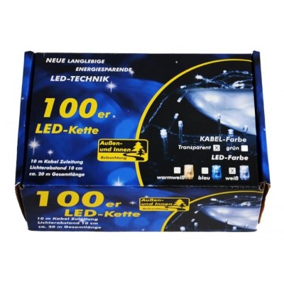 GARTH Vianočná reťaz 9 m, 100 LED diód, studená biela