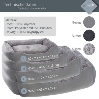 Petstuff pelech pre psa, veľkosť M, 65 x 48 x 19 cm, šedý