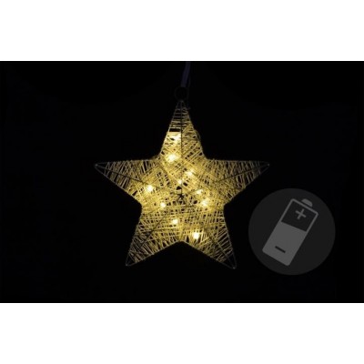 Vianočná dekorácia - hviezda, 25 cm, 10 LED diód