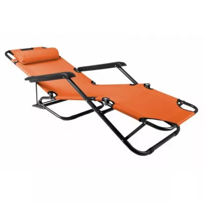 Skladacie záhradné ležadlo - oranžové