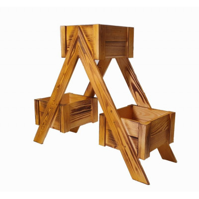 Zostava drevených kvetináčov, 68 x 56 x 24 cm