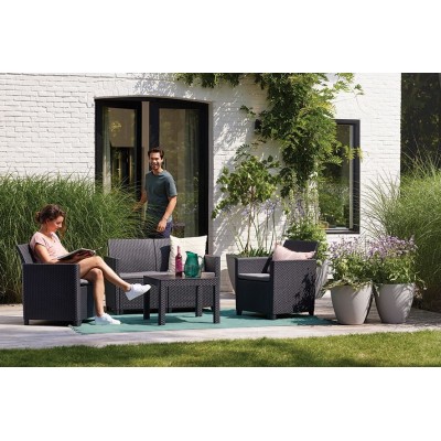 Allibert Záhradný set CLAIRE 2 SEATERS SOFA, grafit