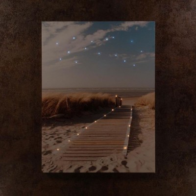 Nástenná maľba piesočná cesta na pláž, 30 LED, 30 x 40 cm Nástenná maľba piesočná cesta na pláž, 30 LED, 30 x 40 cm