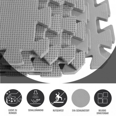 Gorilla Sports Sada ochranných podložiek, sivá, 8 ks