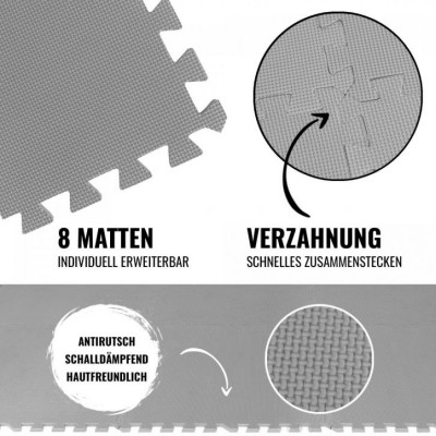 Gorilla Sports Sada ochranných podložiek, sivá, 8 ks
