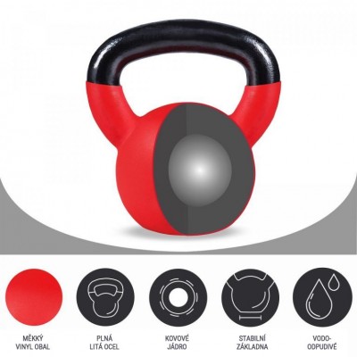 Gorilla Sports Kettlebell činka, pogumovaný povrch, 14 kg