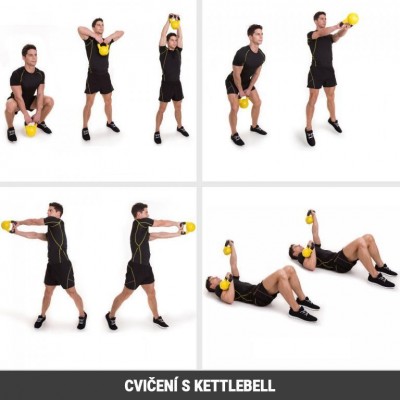Gorilla Sports Kettlebell činka, pogumovaný povrch, 14 kg