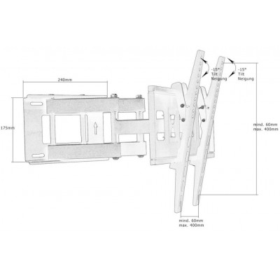 Nástenný držiak na ploché LCD TV do 52  – profi