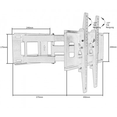 Nástenný držiak na ploché LCD TV do 52  – profi