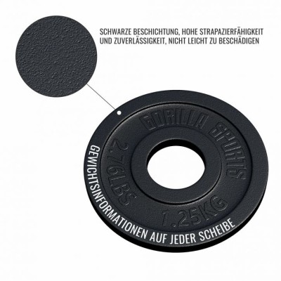 Gorilla Sports Záťažový kotúč 50/51 mm, liatina, 1,25 kg