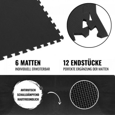 Gorilla Sports Sada ochranných podložiek s koncovkami, čierna