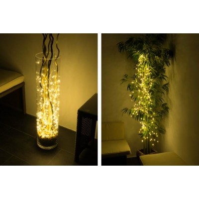 Vianočné dekoratívne osvetlenie - drôtiky - 200 LED teplá biela