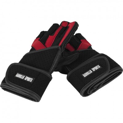 Gorilla Sports Rukavice vrátane bandáže, čierna/červená, S Gorilla Sports Rukavice vrátane bandáže, čierna/červená, S