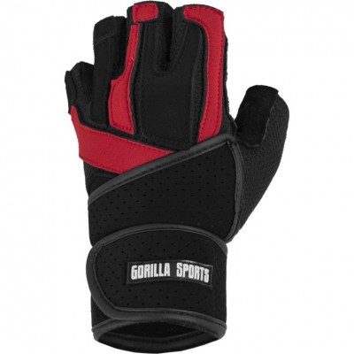Gorilla Sports Rukavice vrátane bandáže, čierna/červená, S Gorilla Sports Rukavice vrátane bandáže, čierna/červená, S