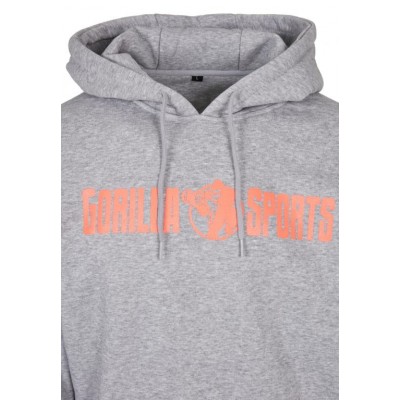 Gorilla Sports Mikina s kapucňou - sivo/oranžová M Gorilla Sports Mikina s kapucňou - sivo/oranžová M