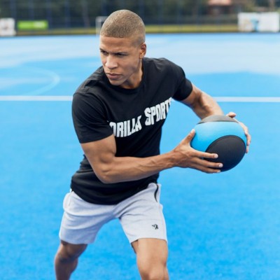 Gorilla Sports Medicinbal, sivý/čierny, 9 kg