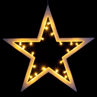 NEXOS Sada vianočných hviezd 20 LED, teplá biela, 2 ks