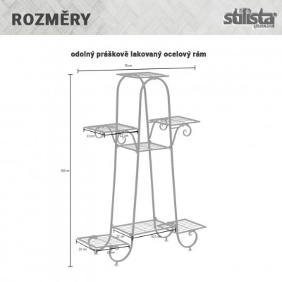 STILISTA stojan na rastliny, 102 x 76 x 24 cm, oceľ STILISTA stojan na rastliny, 102 x 76 x 24 cm, oceľ