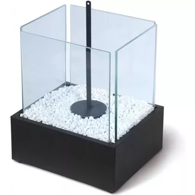 Stolný krb nerezový, čierny, 245 x 205 x 280 mm