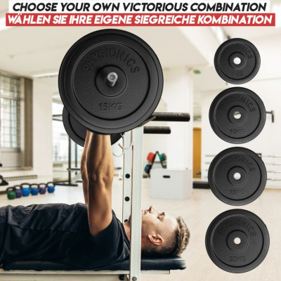 PHYSIONICS Záťažové kotúče 2 x 15 kg, 31 mm, liatina