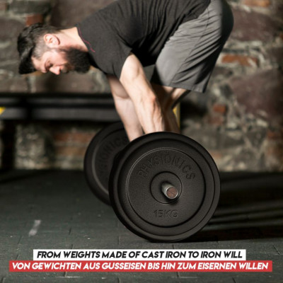 PHYSIONICS Záťažové kotúče 2 x 15 kg, 31 mm, liatina