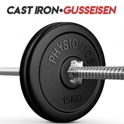 PHYSIONICS Záťažové kotúče 2 x 15 kg, 31 mm, liatina