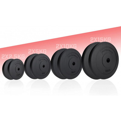 Physionics sada záťažových dosiek 2 x 10 kg, 31 mm