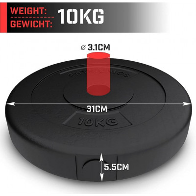 Physionics sada záťažových dosiek 2 x 10 kg, 31 mm