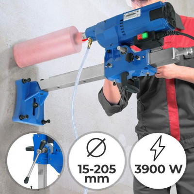 Jadrová vŕtačka so stojanom, Ø 15-205 mm, 3900 W, 580 ot/min