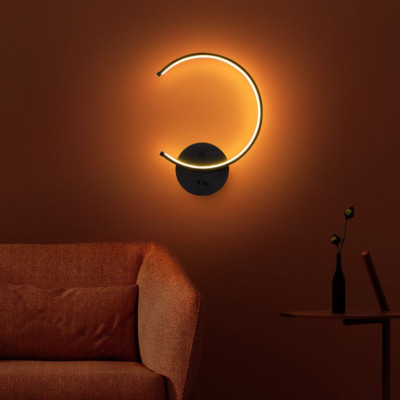 Nástenné LED osvetlenie, 33 x 46 x 6 cm, čierne