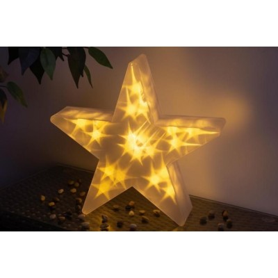 Vianočná hviezda s 3D efektom - 35 cm, 20 LED, teple biela