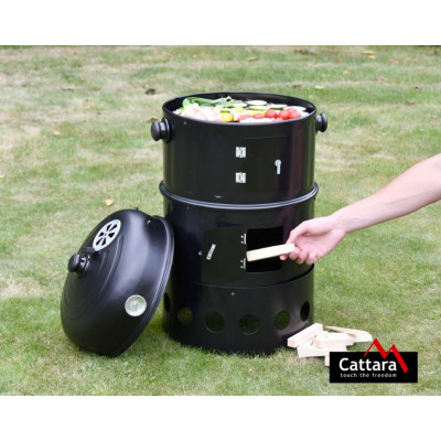 CATTARA Gril/udiareň na drevené uhlie PISA - 3in1, 40 cm