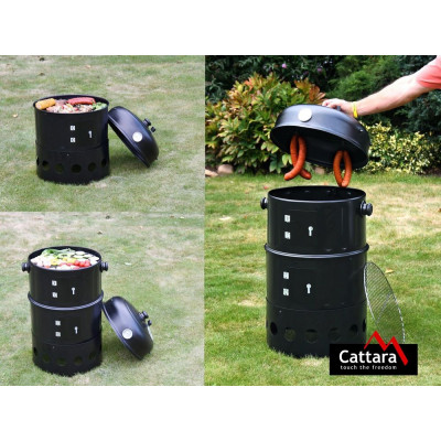 CATTARA Gril/udiareň na drevené uhlie PISA - 3in1, 40 cm