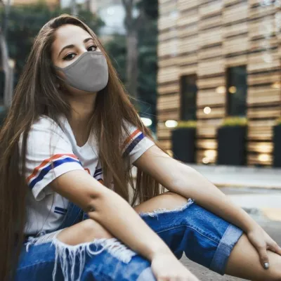 Bavlnené rúško dvojvrstvové - sivé, 2 ks