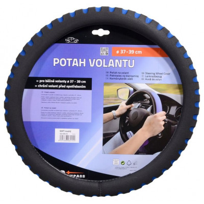 Poťah na volant SOFT - modro / čierný Poťah na volant SOFT - modro / čierný