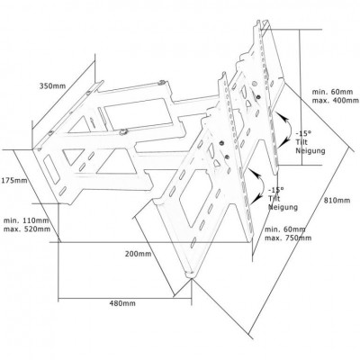 Držiak na TV a LCD monitory do 66 