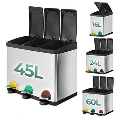 Jago odpadkový kôš na triedený odpad 45 l , nerezový