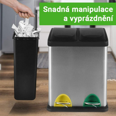 Jago Odpadkový kôš na triedený odpad 16 L, nerezový