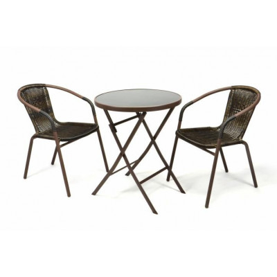 Záhradný balkónový set skladací bistro stolík + dve stoličky