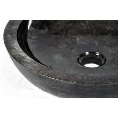 DIVERO kamenné umývadlo - čierny leštený mramor