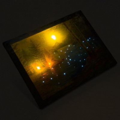 Nástenná maľba horské jazero, 3 LED + 40 LED, 30 x 40 cm Nástenná maľba horské jazero, 3 LED + 40 LED, 30 x 40 cm
