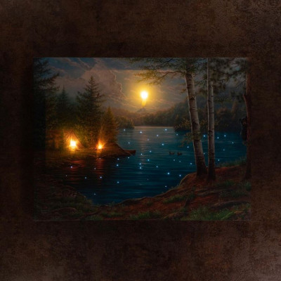 Nástenná maľba horské jazero, 3 LED + 40 LED, 30 x 40 cm Nástenná maľba horské jazero, 3 LED + 40 LED, 30 x 40 cm