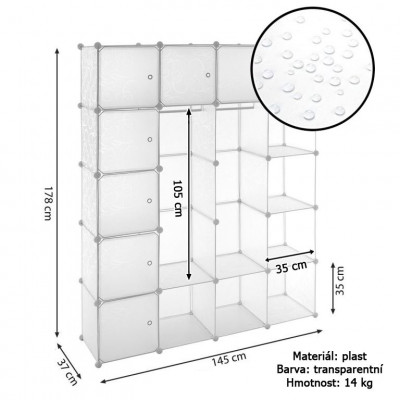 Transparentný regál - zásuvný systém