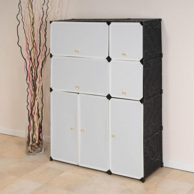 Regál čierno-biely - zásuvný systém