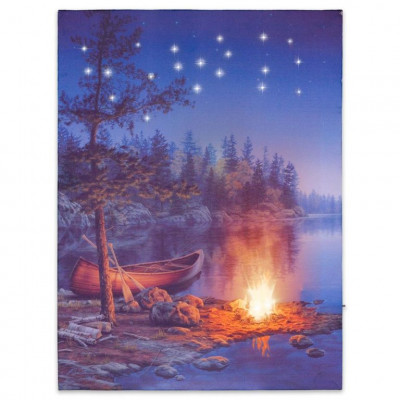 Nástenná maľba horské jazero, 2 LED + 20 LED, 30 x 40 cm Nástenná maľba horské jazero, 2 LED + 20 LED, 30 x 40 cm